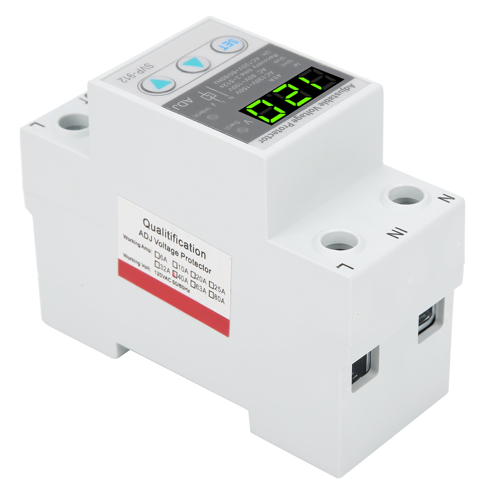 Svp912 120vac Einstellbarer Selbstwiederherstellungs-unterspannungsschutzschalter Mit Automatischer Rückstellung (40a)
