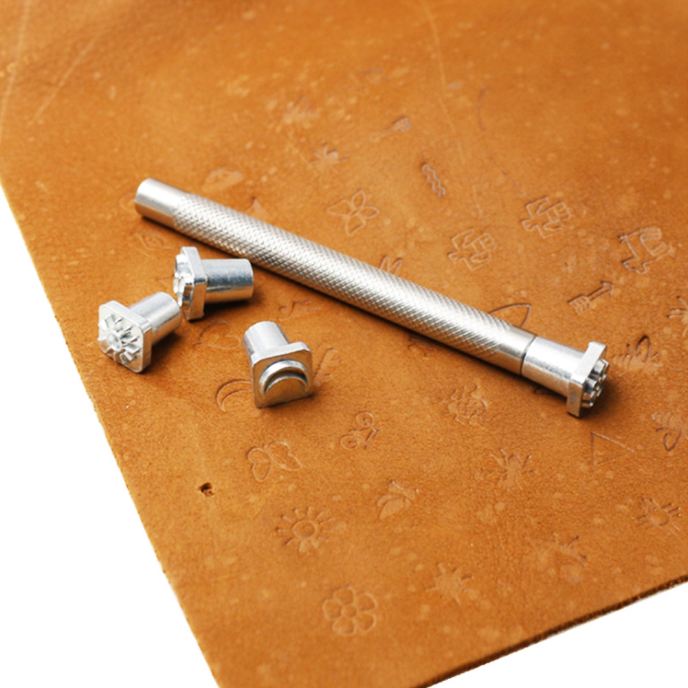32-teiliges Set Aus Stempeln Für Lederhandwerk Aus Zinklegierung Zum Selbermachen: Stempeln, Schnitzen, Prägen, Formen, Griffe