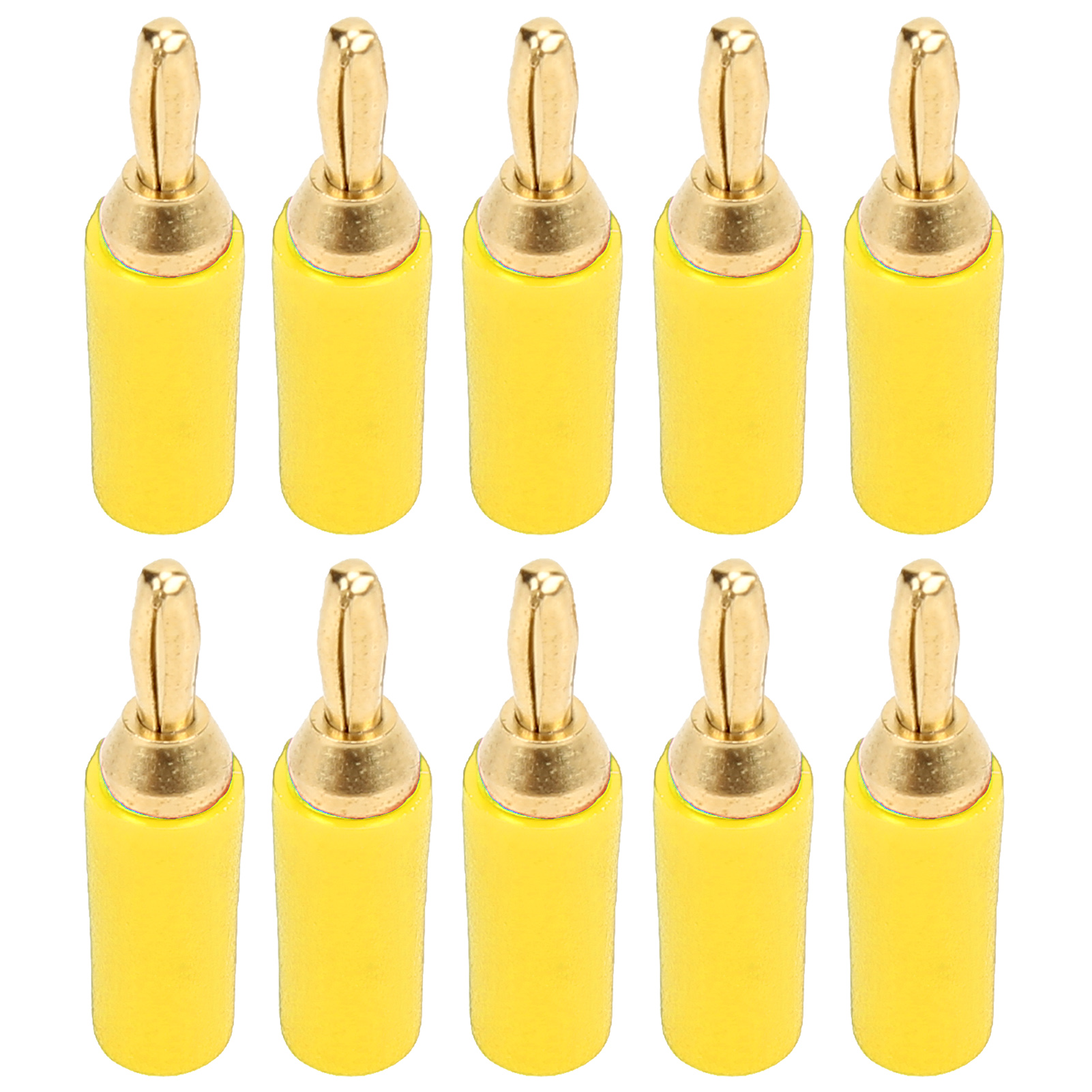 10 Stück J.10007 2,5 Mm Bananenstecker Aus Messing, Vergoldet, Gelb