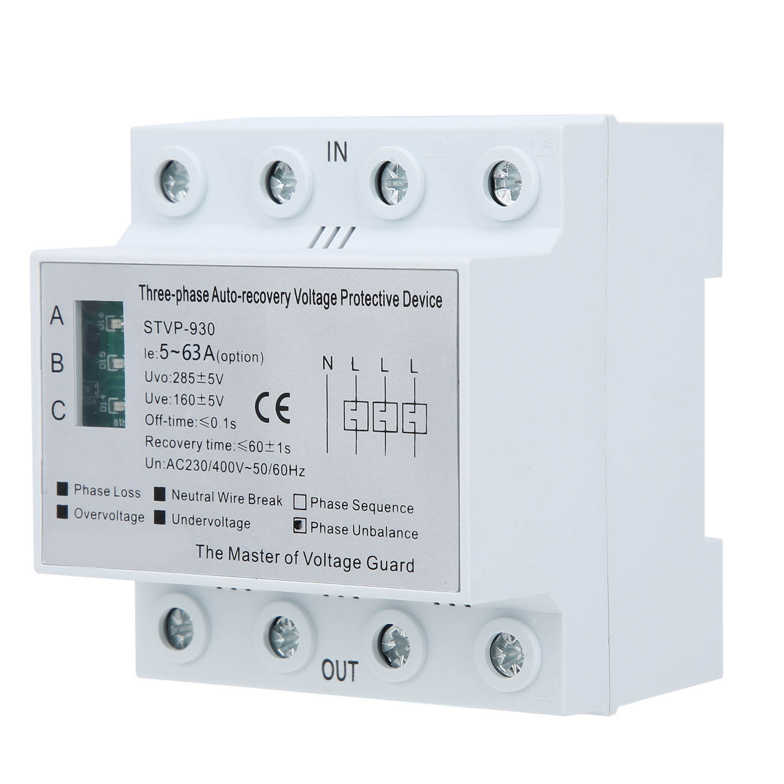 Stvp‑930 Dreiphasen-vierleiter-überspannungsschutzgerät Mit Automatischer Rückstellung Und Selbstwiederherstellung, Ac230/400v63a