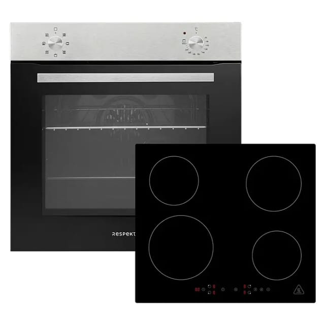 Backofen Herd Kochfeld Herdset Induktion 59 cm Einbau Timer Respekta