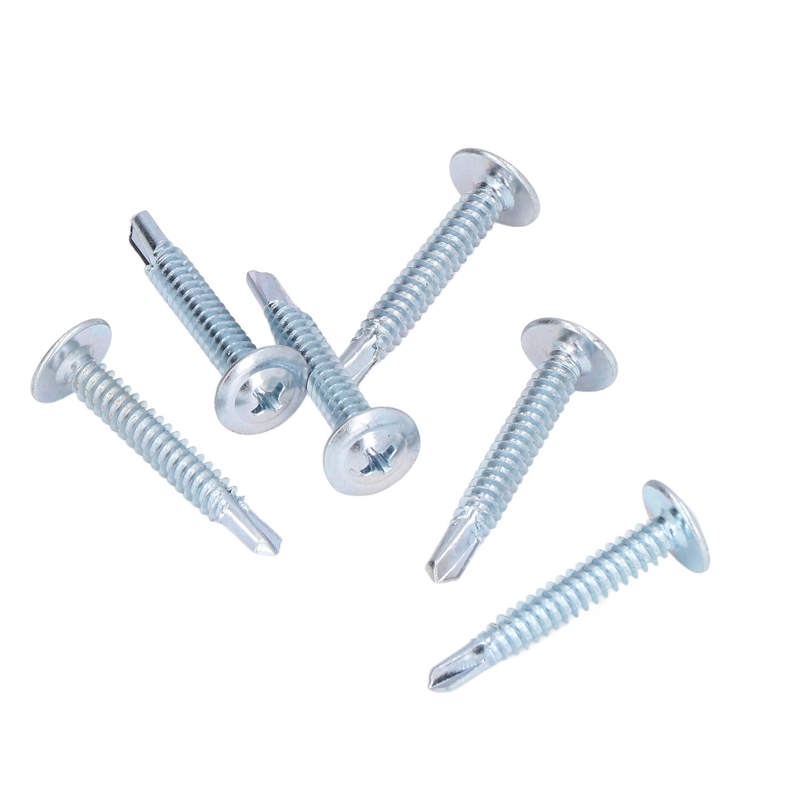 250 Stück Rundkopf-unterlegscheibenschrauben, Verzinkter Kohlenstoffstahl, Selbstbohrende Schrauben M4,8 X 32 Mm