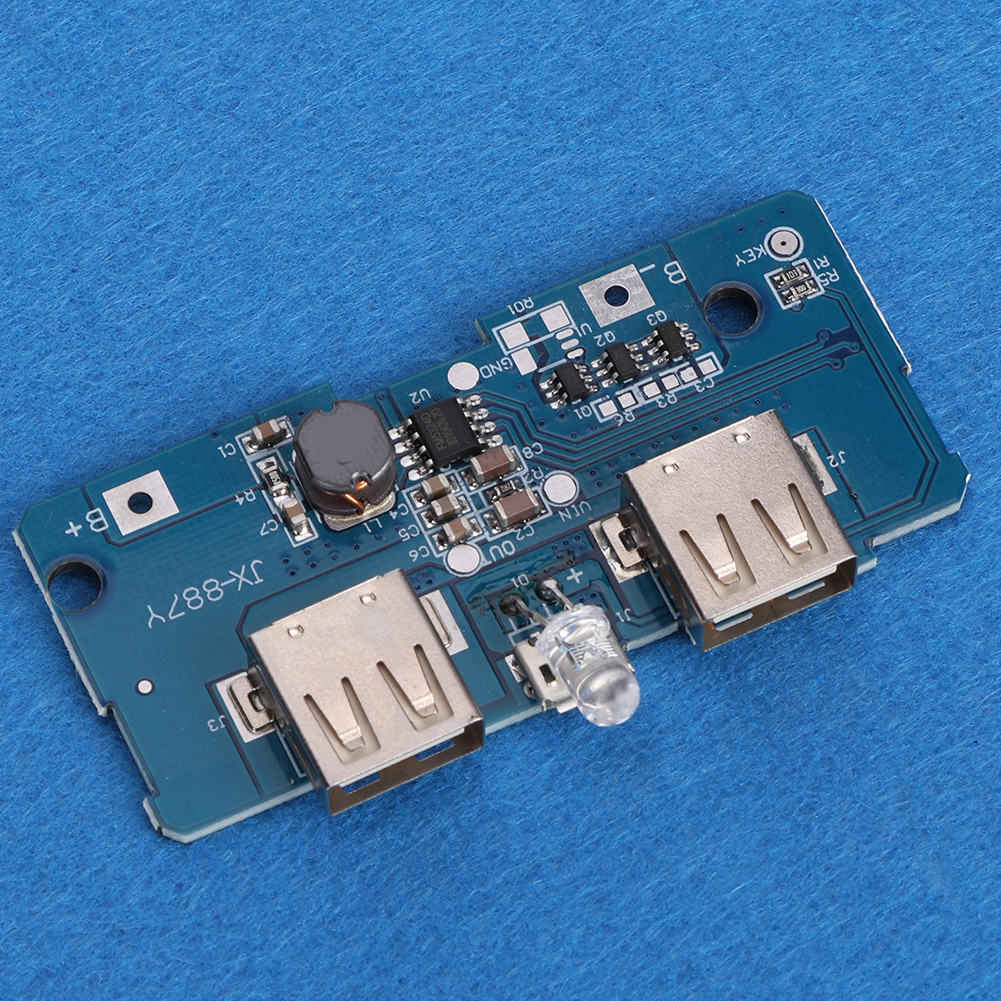 Stück 3,7 V Auf 5 V Boost-modul 2 A Dual-usb Mit Led-leuchte Für 18650 Lithium-batterie
