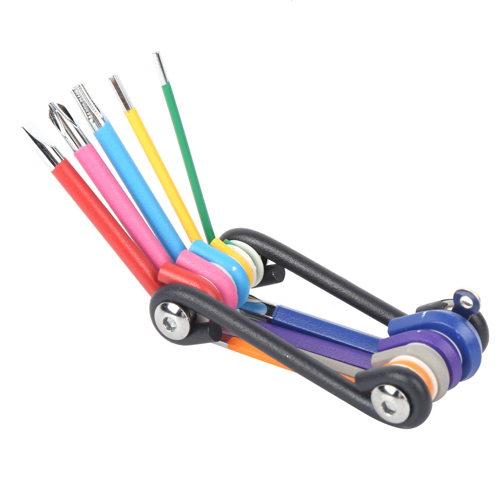 9-in-1 Multifunktions-mini-reparaturwerkzeugset Fahrradreparatur Sechskant-schlitz-kreuzsternschlüsselsatz (9-teilig)