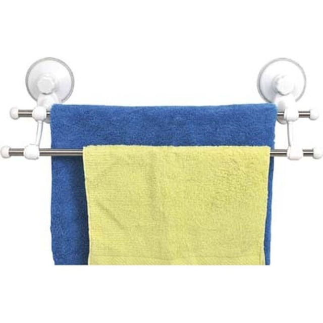 Tendance - Handtuchhalter 2 edelstahlstangen auf saugnäpfen - weiss