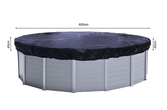 Quick-star - Solarplane Pool ø 680cm Rund für Pools 550-600 cm Winterabdeckplane Poolabdeckung 200g/m² Schwarz