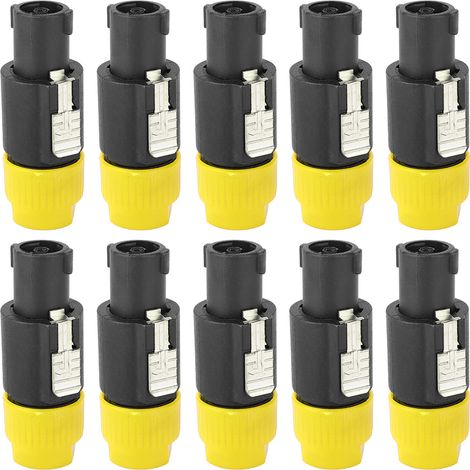 10 Stück C Nl4fc 4-pin Speakon Wasserdichter Audio-lautsprecheranschluss (gelb)