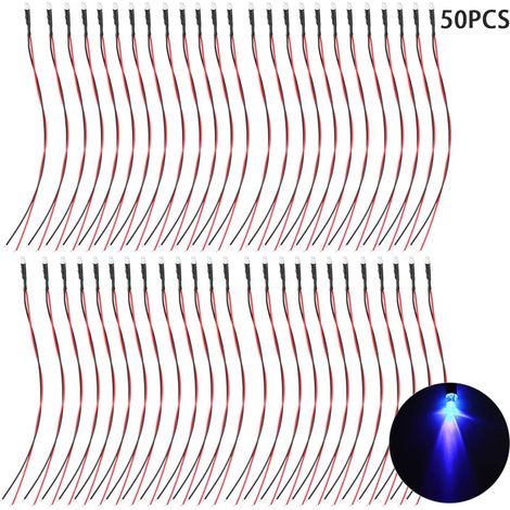 12-v-led Mit Verdrahtungsset, 3 Mm Runder Kopf, Violette Leuchtperlen