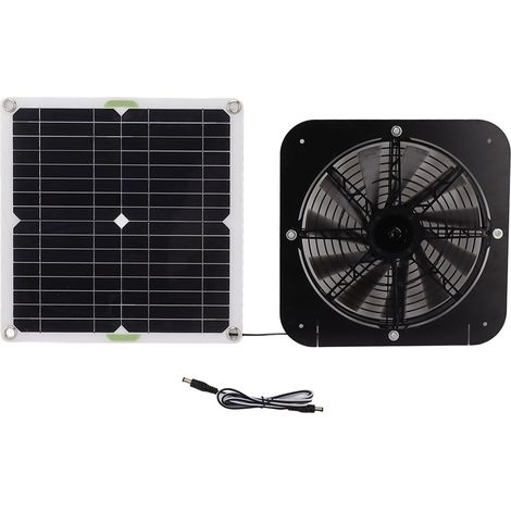 13,5-zoll-rundlüfter-set Mit 100 W Leistung Und Solarbetrieb Für Effiziente Kühlung In Hundezwingern, Hühnerställen Und Gewächshäusern