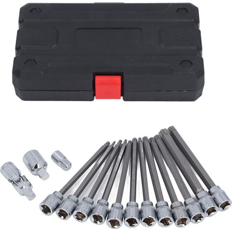 15-teiliges Set, Langer Sechskantschlüssel, S2-legierungsstahl, 3/8" Extra Harter Verlängerter Schraubenschlüssel