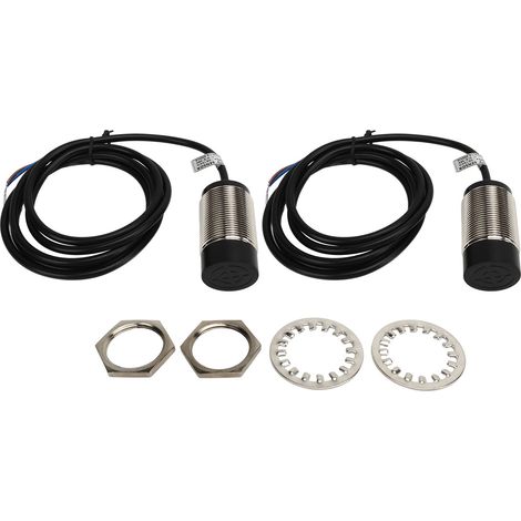 2 Sätze Wasserdichter Npn-näherungssensoren, Gleichstromanschluss, Normalerweise Geschlossen (nc), 15 Mm Abstand, 6–36 V Dc