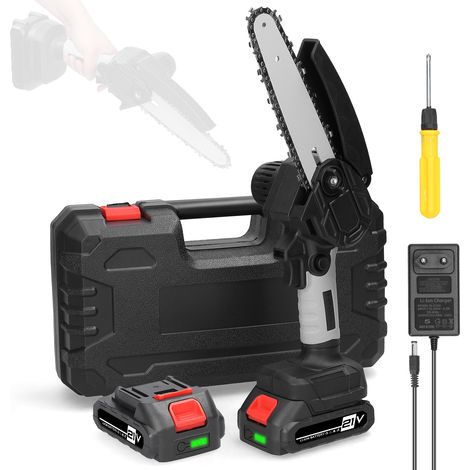 21v 6-zoll-elektro-astschere, Tragbare Kleine Holzsäge, Bürstenmotor, Einhand-holzbearbeitungswerkzeug Für Obstgarten Und Garten.