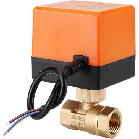 220 V Wechselstrom, 2-wege, 3-adrig, 1,6 Mpa, Elektrisch Betriebenes Messing-kugelventil Mit Gewinde, Dn15