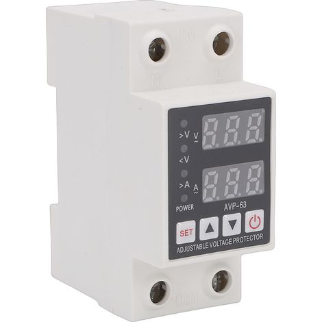 230 V Wechselstrom 1–63 A Überspannungsschutzgerät, Einphasiges, Einstellbares Stromschutzgerät, Din-schienenmontage