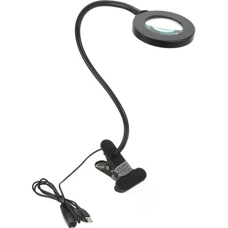 3-fach Led-vergrößerungslampe Mit Schwanenhals Und Usb-kabel, Helligkeit Einstellbar Zum Lesen Und Arbeiten