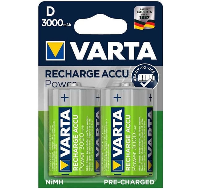 Varta - RECH.AC.Power D3000mAh BLI2 Mono (D)-Akku NiMH 3000 mAh 1.2 v 2 St.