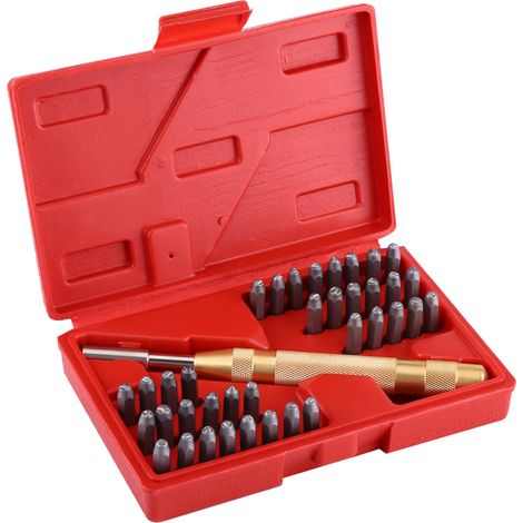 38-teiliges Automatisches Buchstaben- Und Zahlenstempel-set Aus Metall, Werkzeugset Für Die Markierung Von Kunststoff Und Leder