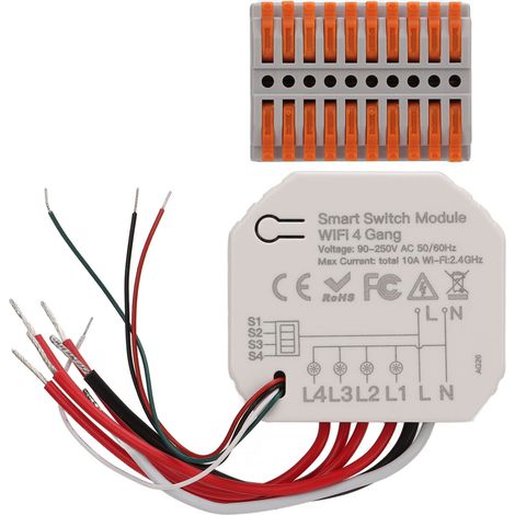 4-kanal 2,4-ghz-wlan-smart-switching-modul Mit Fernbedienung Und Zeitschaltuhr, 90–250 V Wechselstrom