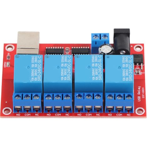 4-kanal-relaismodul, Usb-lesegerät, Kostenlose Dc-karte, Computersteuerung, Sps, 3 Betriebsmodi, 24 V