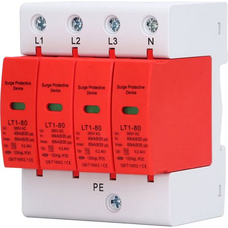 4-poliges Überspannungsschutzgerät Für Elektrische Systeme Mit 385 V Ac Und 40–80 Ka