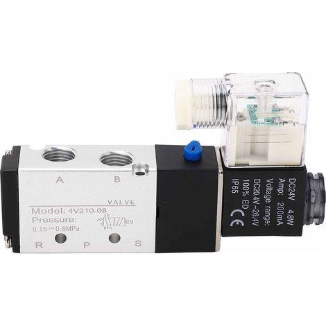 4v210-08 Elektrisches Magnetventil, 2 Normalstellungen, 5-wege-druckluftablass Für Automatische Werkstatt, 24 V Dc