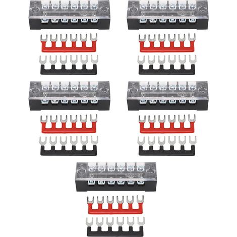 5 Sätze 6-poliger Klemmenblöcke, M3-schraubklemmen Mit Kurzen Steckverbindern, 15a 600v-klemmenleisten