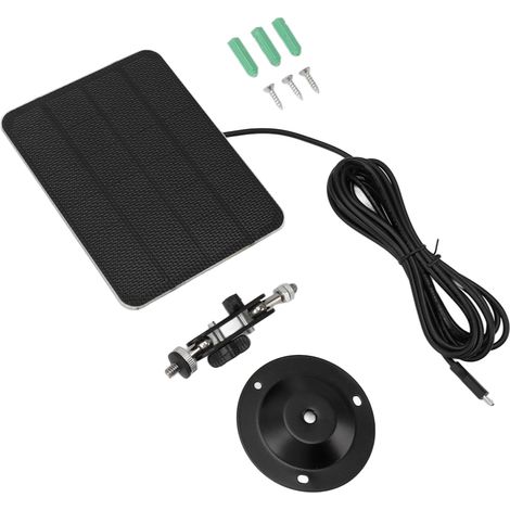 5-w-solarpanel, Wandhalterung Mit Bügel, 3 M Langes Handy-ladekabel, Solarenergiesystem Für Heimüberwachungskameras