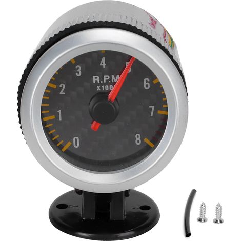 52 Mm / 2,05 Zoll Drehzahlmesser 0-8000 U/min, Zeiger Aus Kohlefaser, 12 V, Universell Für 4-, 6- Und 8-zylinder-suv-motoren