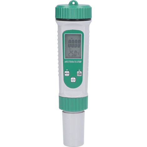 6-in-1 Wasserqualitätstester: Ph-wert, Elektrische Leitfähigkeit, Gesamtfeststoffgehalt, Salzgehalt, Spezifisches Gewicht, Lcd-temperaturanzeige, Weiße Hintergrundbeleuchtung, Hohe Genauigkeit