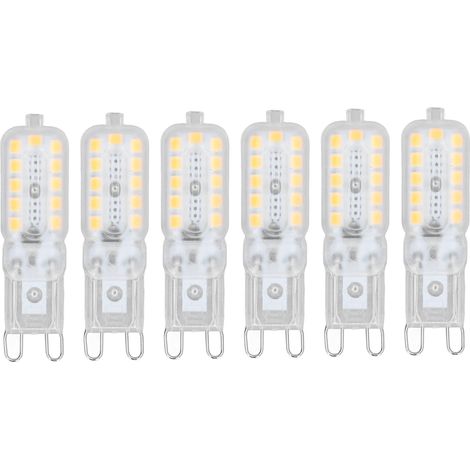 6er-pack G9 5w Dimmbare Warmweiße Led-lampen, 110-140v, Für Decken-, Wand- Und Tischleuchten