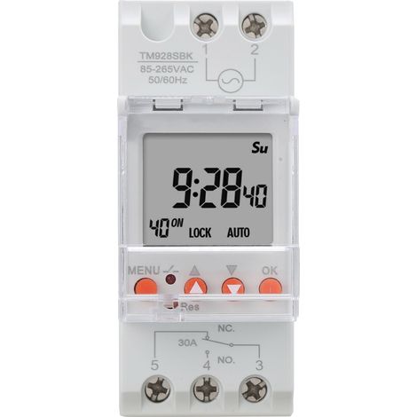 Anzeigetimer, Intelligente Digitale Anzeige Der Analogen Zeit, Hintergrundbeleuchtet, Din-schiene 85–265 V Ac, 30 A