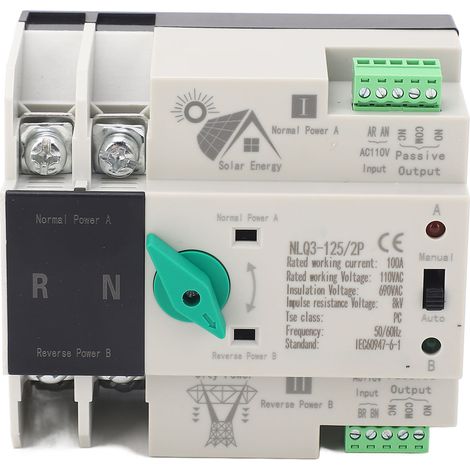 Automatischer Dual-power-umschalter, Pv-wechselrichtertyp, Millisekunden-schaltung, 2p 110v 63a, Stromkreisumschaltung