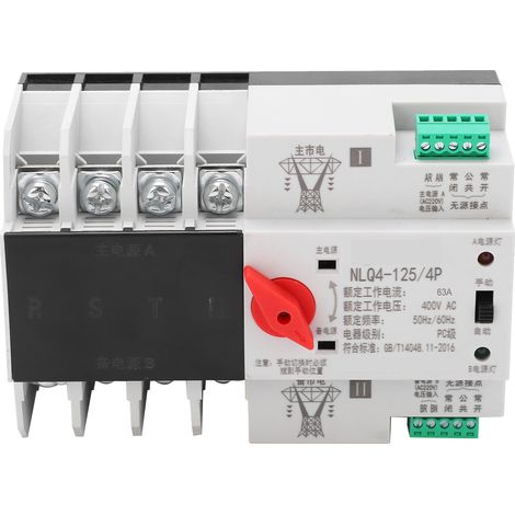 Automatischer Umschalter 4p 63a 400v – Din-schiene, 20 Ms Schaltzeit, Unterbrechungsfreie Stromversorgung (usv) Für Drehstromverteiler