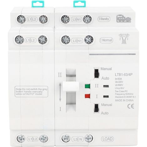 Automatischer Umschalter, Duale Stromversorgung, 4p 63a, 35 Mm Durchgehende Din-schiene, Mini-ats Netzanschluss Zum Motor