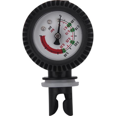 Barometer-manometer Für Schlauchboote, Kajaks Oder Sups – Schwarzes Nylon – Doppelskala 0-0,35 Bar / 0-5,08 Psi – Kompatibel Mit 6- Und 8-loch-ventilen