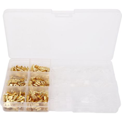 Crimp-anschlussklemmen Aus Messing, 270 Stück, Isolierhülsen, Sortiment, Kaltgepresst, 2,8 Mm, 4,8 Mm, 6,3 Mm, Stecker Und Buchse