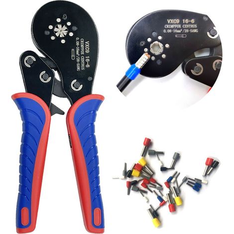 Crimpzange Für Rohrklemmen 0,08–16 Mm² (28–5 Awg), Multifunktions-ratschen-crimpzange Für Drähte Und Aderendhülsen, Elektriker-handwerkzeug
