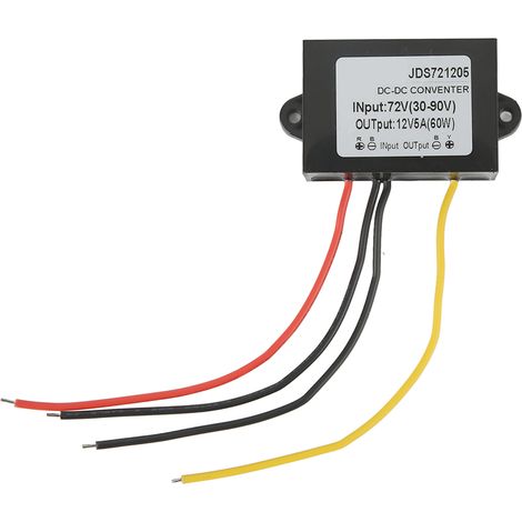 Dc-abwärtswandlermodul Mit 72 V Auf 12 V 5 A Kabel, Spannungswandlerplatine, Ip67 Wasserdicht