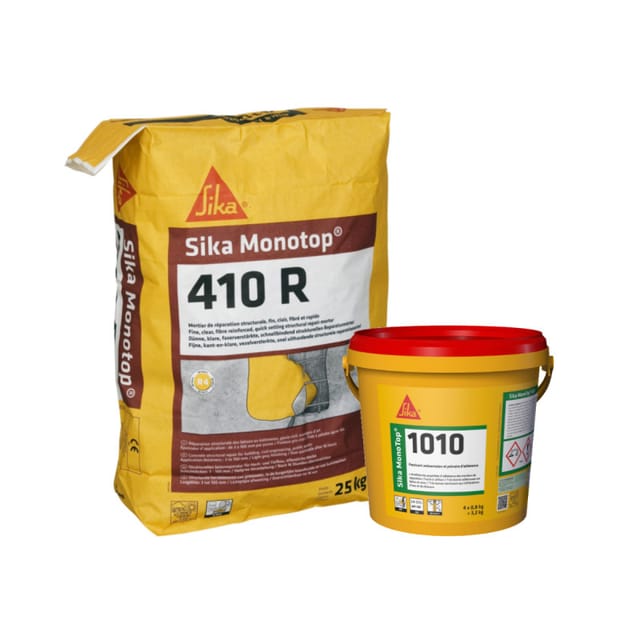 Sika - Pack Mörtel und Reparatur MonoTop 1010 3,2kg Monotop 410R 25kg