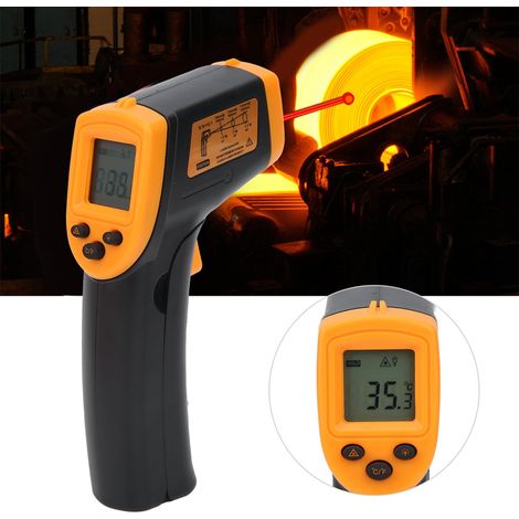 Digitales Infrarot-thermometer Hw600 Mit Gelbem Lcd-display, Berührungslos, -50 Bis 600 °c