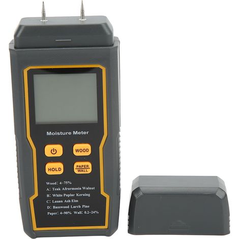Digitales Feuchtigkeitsmessgerät Mit Stiften, 4 Messmodi, Hintergrundbeleuchtung, Lcd-bildschirm, Automatische Abschaltung, Für Holz, Papier, Wände Und Böden 2