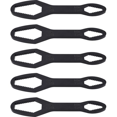 Doppelmaulschlüssel Aus Legiertem Stahl, 8 Mm Bis 22 Mm, 160 Mm Länge, Universelles Selbstspannendes Werkzeug, Schwarz, 5 Stück