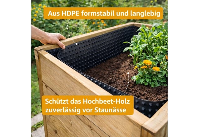 Buri - Noppenfolie für Hochbeete 6,5mx90cm Plane Abdeckung Schutz zuschneidbar