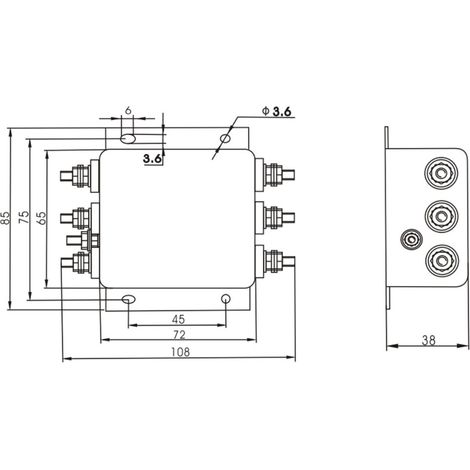 Emi-filter, Entstörung, Rauschunterdrückung, Dreiphasiges Wechselstromnetzteil 250 V/440 V