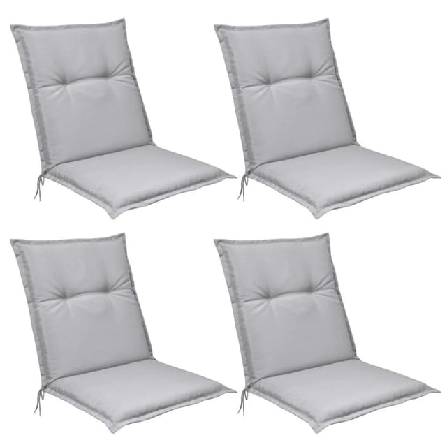 Beautissu - 4er Set Niedriglehner Auflage Base nl 100x50x6 cm Hellgrau