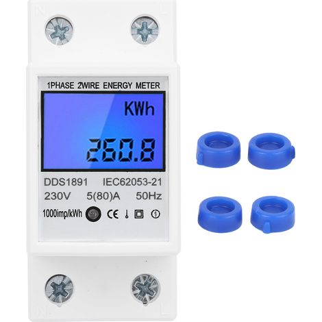 Einphasen-energiezähler Auf 2p-din-schiene, Großes Multifunktionsdisplay, Elektrische Hintergrundbeleuchtung Dds1891