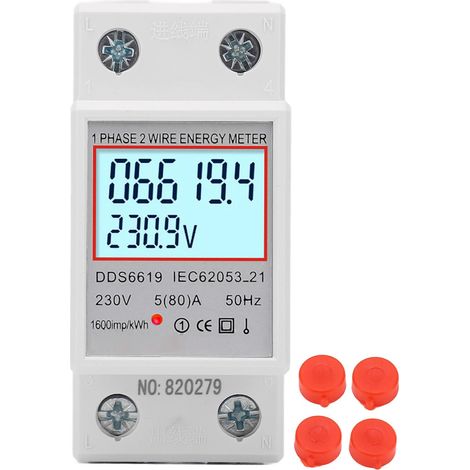 Einphasiger Digitaler Lcd-stromzähler, 2-polige Din-schiene, 5 A, 230 V Wechselstrom