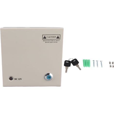 Elektrischer Verteilerkasten Für Videoüberwachung, 12 V, 4 Kanäle, 5-a-sicherung, 110 V/220 V, Metallgehäuse, Abschließbare Netzsteckdose