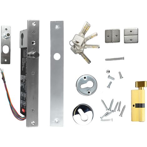 Elektrisches 12-v-ringschloss Mit Schlüssel, Schmale Ausführung, Schutzschaltung, Einsteckriegel Für Holz- Und Glastüren