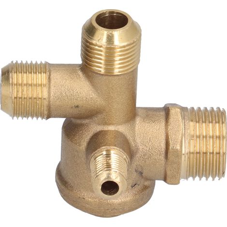 Ersatzteile Für Luftkompressorventile, 4-wege-doppelschlauch-steuerventil Aus Messing, 10 X 16 X 16 X 20,5 Mm / 0,4 X 0,6 X 0,6 X 0,8 Zoll